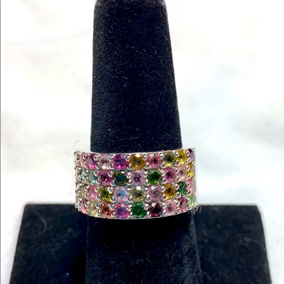 2.86ctw Round Multi Tourmaline Ring - Picture 9 of 13